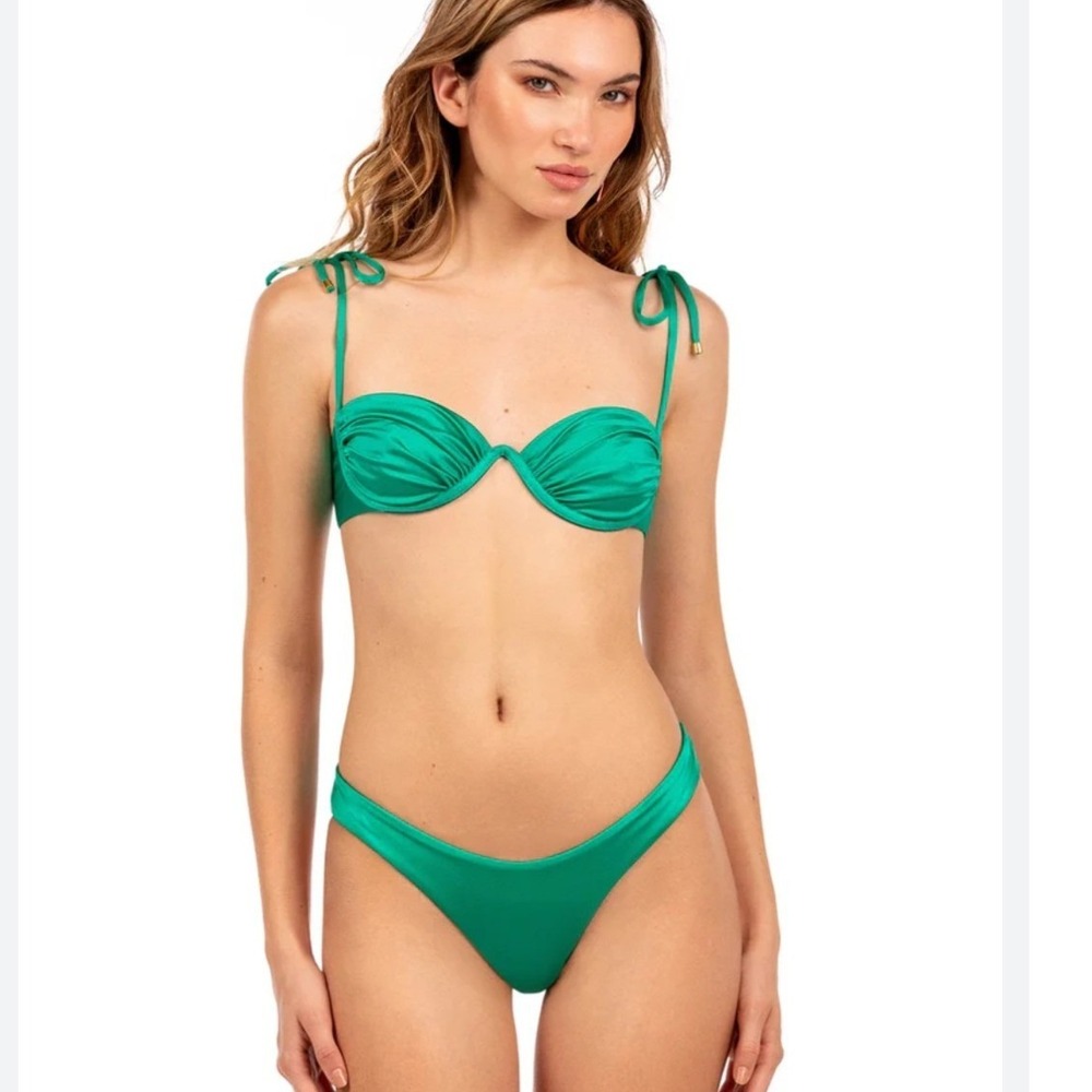 Agua Bendita Avy Green Underwire Bikini SET Swimsuit XL‎ NEW Vacation Tropical
